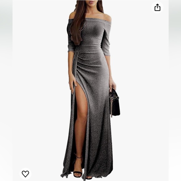 Gray maxi Occassion Dress - Picture 11 of 15